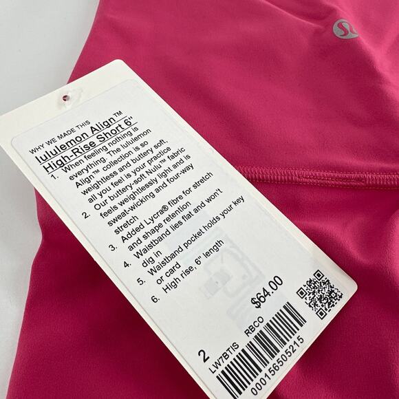 Lululemon Raspberry Coulis Align™ High-Rise Short 6" Size 2 - Picture 8 of 10